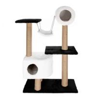Домик-когтеточка Yami-Yami Черно-белая фантазия джут для кошек (96 х 36 х 126 см, Черный с белым)