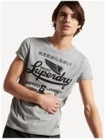 Футболка с принтом Superdry MILITARY GRAPHIC TEE 185, Цвет Серый меланж, Размер M