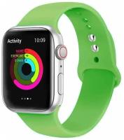Силиконовый ремешок для смарт часов с застежкой Watch / 42 - 44 мм / светло-зеленый