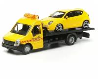 Набор машин Bburago Street Fire Flatbed Transport с Alfa Romeo (18-31400) 1:43, 23 см, желтый