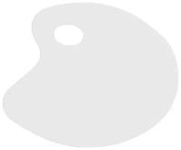 Палитра для красок Гамма, плоская, овальная, белая, пластик (10122023)