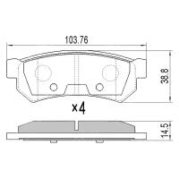 Дисковые тормозные колодки задние SAT ST-96800089 для Chevrolet Lacetti (4 шт.)