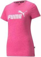 Футболка PUMA ESS Logo Heather Tee, размер M, festival fuchsia heather