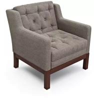 Дизайнерское мягкое кресло Soft Element Нептун, на деревянных ножках, рогожка, серый-венге, современный стиль скандинавский лофт, в гостиную, офис