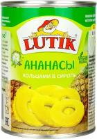 Ананасы Lutik ломтиками в сиропе, 580 мл