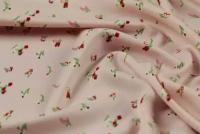 Ткань вискоза для шитья розовая в цветочек (креп)