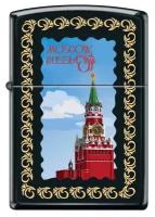 Зажигалка Zippo 218 Moscow Kremlin framed Black Matte