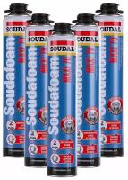 Монтажная пена Soudal Soudafoam MAXI 70, объем 870 мл, летняя, 5 баллонов