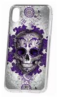 Чехол для iPhone XS Max Kruche Print Sugar skull, противоударная пластиковая накладка с рисунком, защитный силиконовый бампер с принтом и защитой камеры