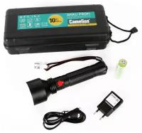 Camelion фонарь ручной E163 (акк.18650 3.7V 2.5Ah) 10W(800lm) до 500м, 3 реж, USB2.0-MicroUSB, 220V (арт. 768904)