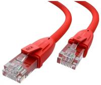 GCR Патч-корд прямой 5.0m UTP кат.6, красный, 24 AWG, литой, ethernet high speed, RJ45, T568B