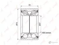 Подшипник ступицы передний с ABS (33x37x72), WB1210 LYNXauto WB-1210