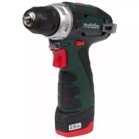 Дрель-шуруповерт аккумуляторная Metabo PowerMaxx BS, 12 В Li-ion 2х2 Ач