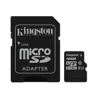 Карта памяти microSDHC Kingston Canvas Select 16 ГБ Class 10 с SD адаптером