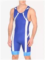 Трико мужское борцовское ASICS 157516 0043 WRESTLING SINGLET цвет синий размер 2XL