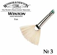 Кисть Winsor&Newton Кисть для масляных красок, WINTON, свиная щетина, веерная, размер №3