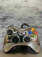 Джойстик (геймпад) проводной для игровой приставки Xbox 360 и ПК, Серебряный Блеск