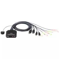 KVM переключатель ATEN CS22DP / CS22DP-AT, 2-портовый USB, DisplayPort кабельный KVM пе... ATEN CS22DP-AT