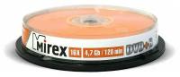 Носители информации DVD+R, 16x, Mirex, Cake/10, UL130013A1L