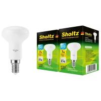 Комплект из 2 светодиодных энергосберегающих ламп Sholtz рефлектор R50 7Вт E14 4200K 220B пластик (Шольц) LER3145D