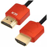 Кабель SLIM HDMI 2.0 Ultra HD 4K 60Hz 3D 18.0 Гбит/с для PS4 Xbox One Smart TV телевизора 24K GOLD (GCR-HM502), черный;красный, 1.5м