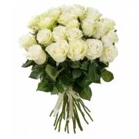 Букет из 25 белых роз, длина 50см, арт.770076