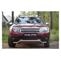 Защитная сетка переднего бампера (дхо+обвес) Renault Duster 2010-2014 (I поколение)