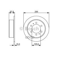 Тормозной диск задний Bosch 0986478999 для SsangYong Rexton, Daewoo Musso, Daewoo Rexton, Daewoo Korando