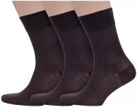 Комплект из 3 пар мужских бамбуковых носков Grinston socks (PINGONS) коричневые