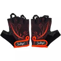 Перчатки для фитнеса женские INDIGO сетка,эластан,и/замша SB-16-1743 Черно-оранжевый M