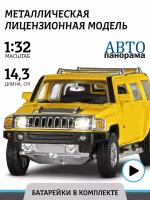 Машинка металлическая инерционная ТМ Автопанорама, Hummer H3, М1:32, свет, звук