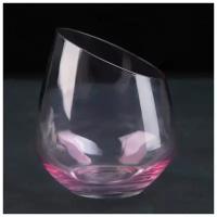 Стакан для виски стеклянный «Иллюзия», 400 мл, 9,5×10 см, цвет розовый