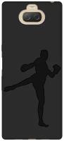 Матовый чехол Kickboxing для Sony Xperia 10 Plus / XA3 Ultra / Сони Иксперия 10 Плюс с эффектом блика черный