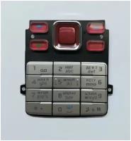 Клавиатура Nokia 6300 серебристо-красная