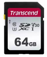 Карта памяти Transcend SDXC 64 ГБ Class 10, V10, R/W 100/20 МБ/с