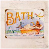 Табличка для туалета Bath, металл, 15х22,5 см