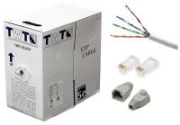 Кабель витая пара TWT-5E U/UTP - CU (медь) 4х2х24AWG CAT5e PVC / серый - 100м