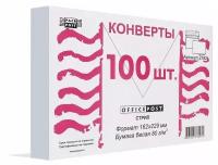 Конверт OfficePost С5 80 г/кв.м белый стрип с внутренней запечаткой (100 штук в упаковке)