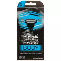 Бритвенный станок WILKINSON SWORD Schick HYDRO BODY (1 станок, 1 сменная кассета), 5-лезв., плавающая головка, увл.полоска, прорезиненная ручка