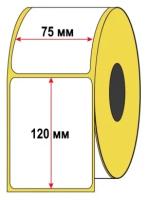 Термоэтикетки 75х120 мм, 300 шт. в рулоне, белые, ЭКО