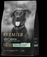 Premier Dog Lamb & Turkey ADULT Medium для взрослых собак средних пород, свежее мясо ягненка с индейкой 3кг