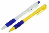 Ручка шариковая, автоматическая, 0.7 мм, стерженя синий, корпус с резиновым держателем, микс