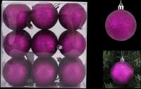 Набор елочных шаров ø6 см пластик фиолетовый 18 шт