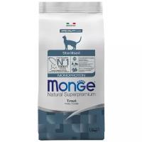 Сухой корм для стерилизованных кошек Monge Cat Monoprotein Sterilised Trout с форелью 1,5 кг