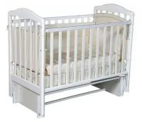Детская кроватка для новорожденных Антел Алита 3/5 с универсальным маятником (поперечный/продольный) и съемной стенкой, цвет белый