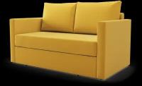 Диван-кровать Salotti Альфа, выкатной, рогожка, ткань Шифт, желтый, 147х81х87 см