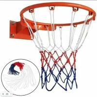 Баскетбольная сетка для любой погоды, трехцветная нейлоновая плетеная веревка, сетка для баскетбола, красная + белая + синяя, 1 шт
