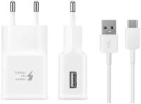 Сетевое зарядное устройство Samsung 15W USB Type-C + кабель, белый