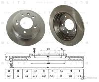 BLITZ BS0288 Диск тормозной задний