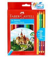 Faber-Castell Карандаши цветные Замок 42 цвета с чернографитным карандашом и точилкой (110336) красный